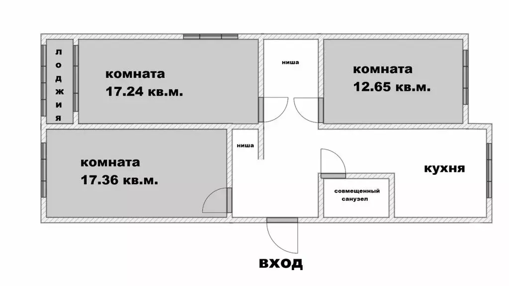 3-комнатная квартира: городской посёлок Ульяновка, улица Калинина, 80 ... - Фото 2