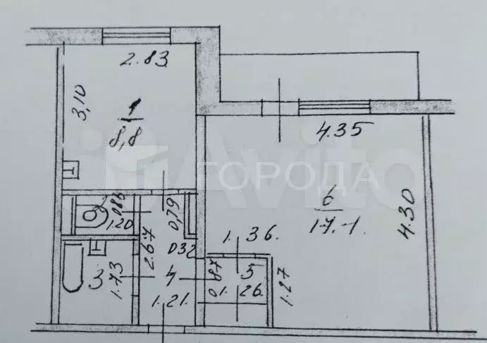 1-к. квартира, 34 м, 4/9 эт. - Фото 0