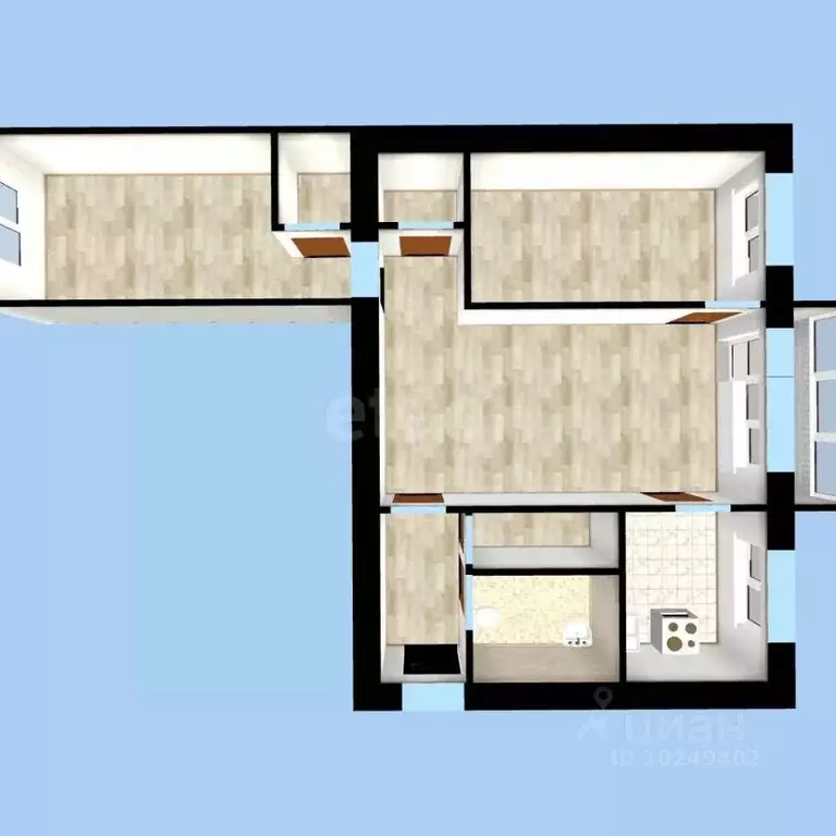 3-к кв. Башкортостан, Уфа ул. 50-летия Октября, 18 (56.0 м) - Фото 0