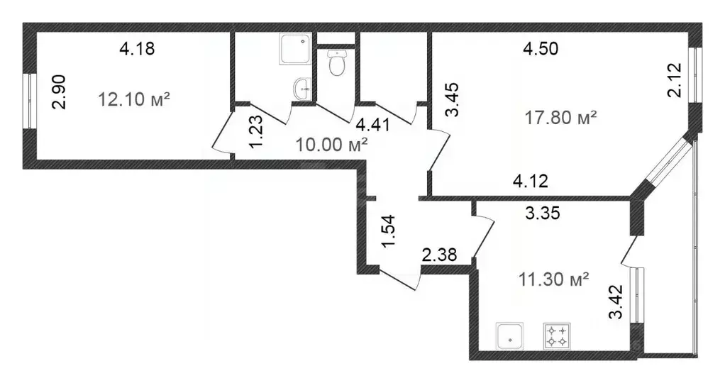 2-к кв. Ханты-Мансийский АО, Сургут Геологическая ул., 18/1 (59.5 м) - Фото 2