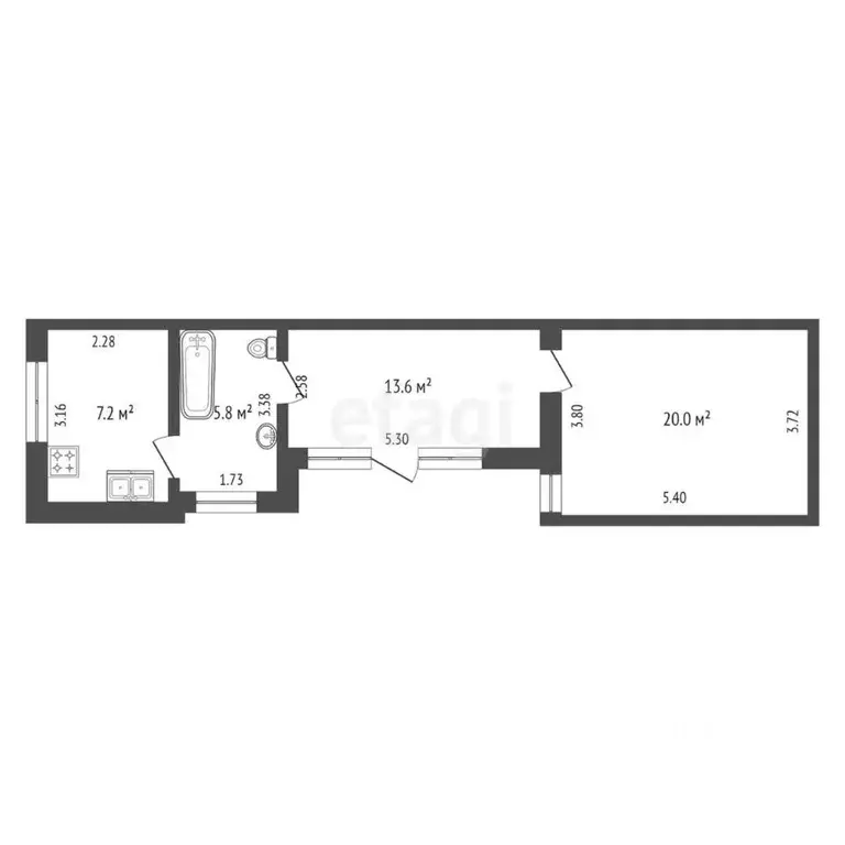 2-к кв. Крым, Евпатория ул. Демышева, 84А (46.6 м) - Фото 1