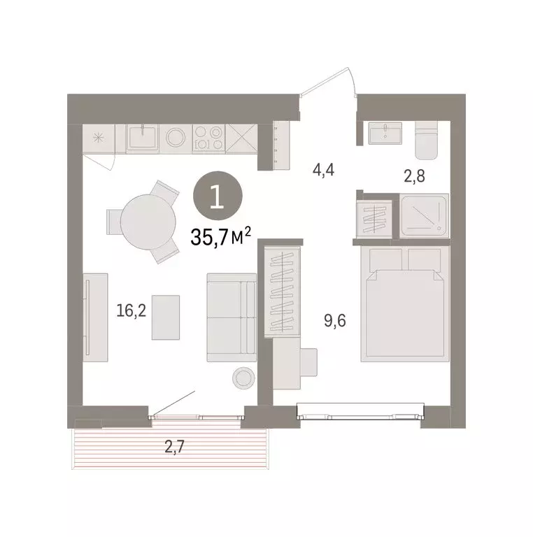 1-комнатная квартира: Екатеринбург, жилой район Сортировочный, ... - Фото 1