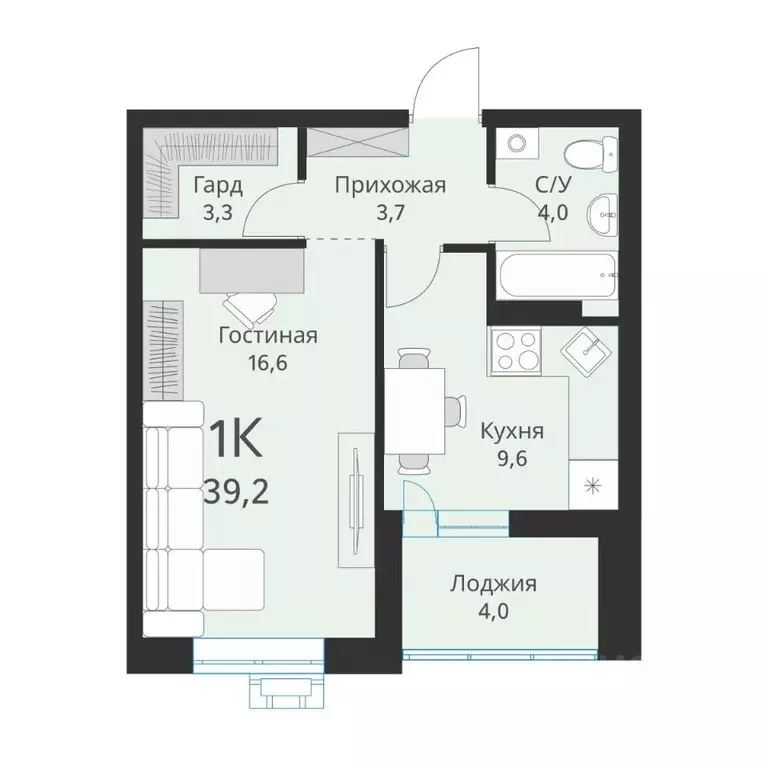 1-к кв. Новосибирская область, Новосибирск ул. Объединения, 28 (39.2 ... - Фото 0