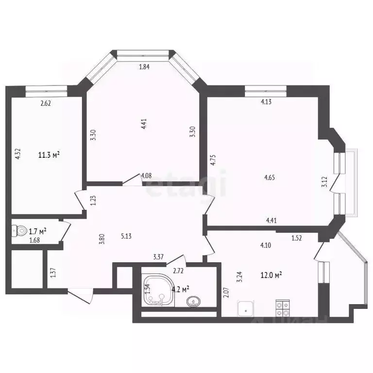 3-к кв. Тюменская область, Тюмень Первомайская ул., 50 (84.0 м) - Фото 2