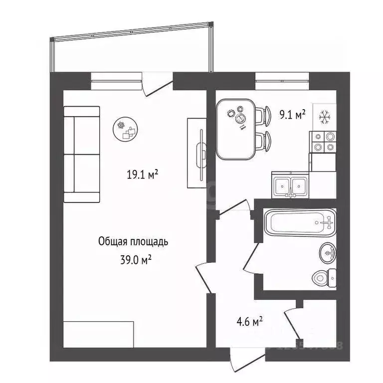 1-к кв. Новосибирская область, Новосибирск Нижняя Ельцовка мкр, ул. ... - Фото 2