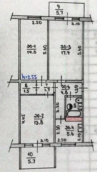 3-к кв. Крым, Ялта ул. Московская, 49 (65.2 м) - Фото 2