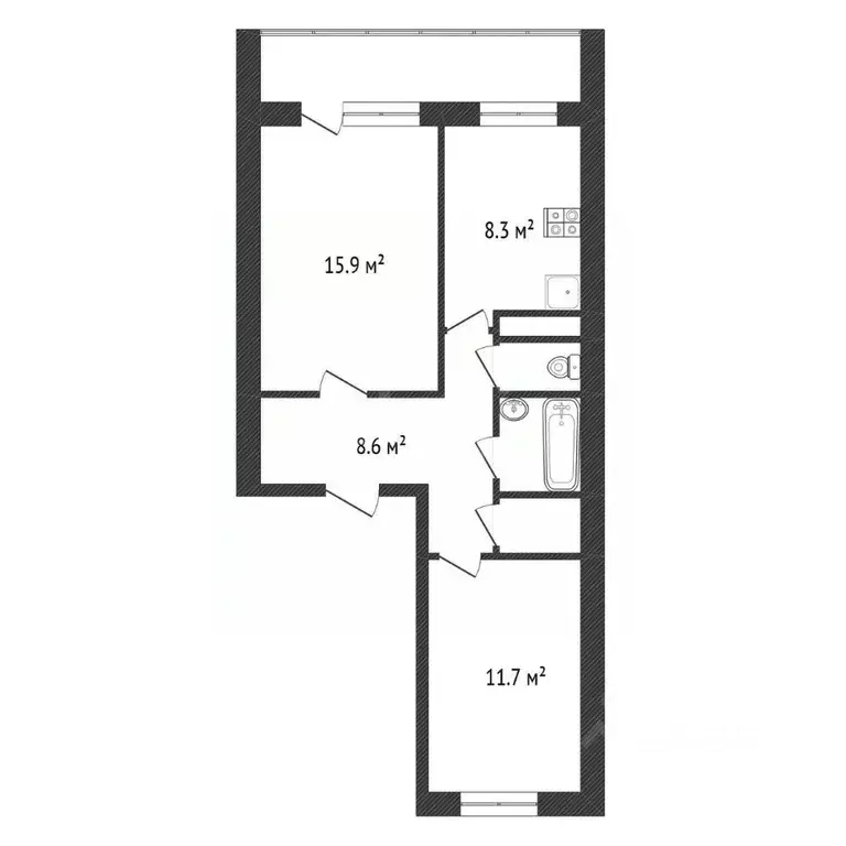 2-к кв. Калужская область, Белоусово Жуковский район, Калужская ул., 3 ... - Фото 1