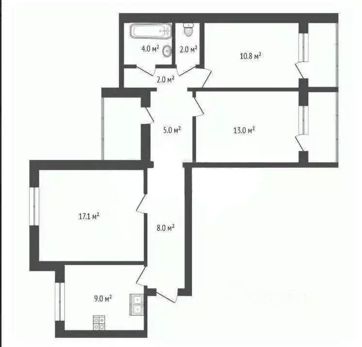 3-к кв. Москва ул. Свободы, 42 (71.0 м) - Фото 2