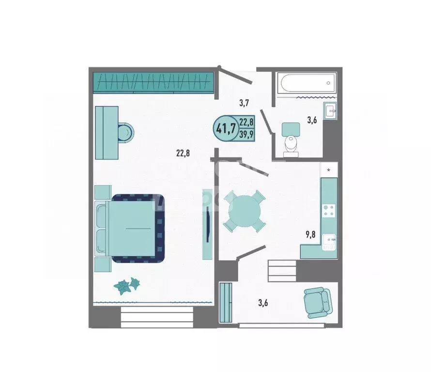 2-комнатная квартира: Липецк, Минская улица, 4Ак1 (62.6 м) - Фото 0
