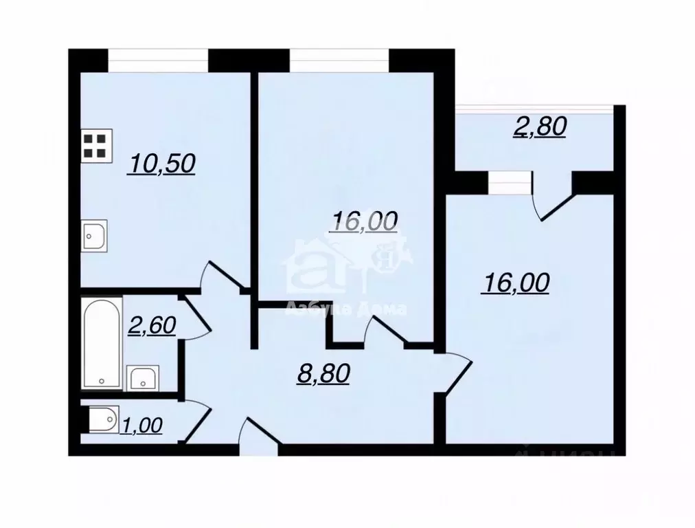 2-к кв. Санкт-Петербург Камышовая ул., 14 (55.0 м) - Фото 2