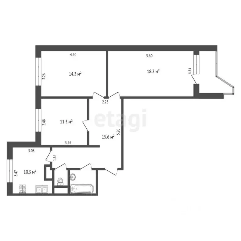 3-к кв. Орловская область, Орел Раздольная ул., 55 (73.8 м) - Фото 1