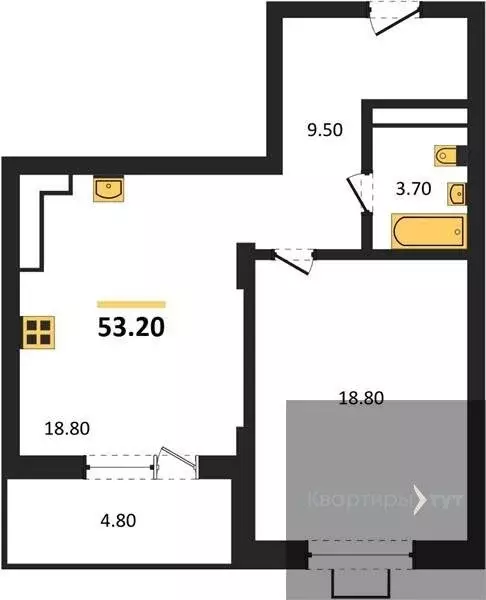 1-комнатная квартира: Воронеж, улица Остужева, 52/5 (53.2 м) - Фото 0