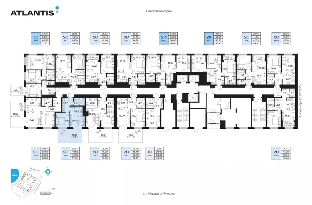 2-к кв. Башкортостан, Уфа Сипайлово жилрайон, Атлантис жилой комплекс ... - Фото 2