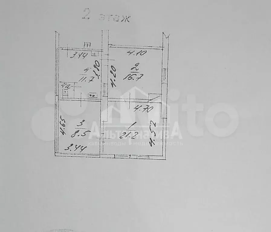 2-к. квартира, 60 м, 3/3 эт. - Фото 0