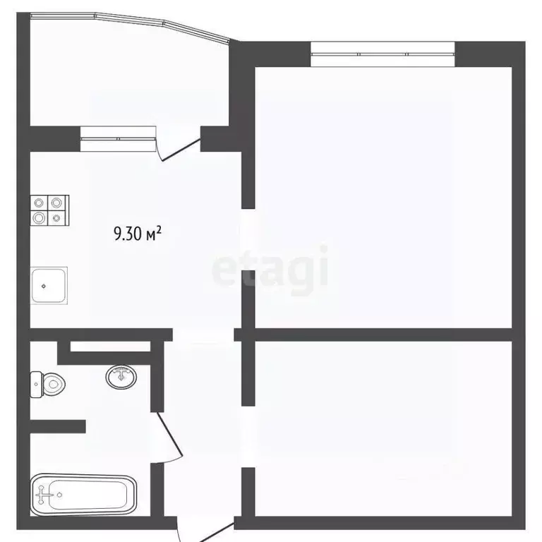 2-к кв. Тюменская область, Тюмень ул. Павла Шарова, 3 (40.9 м) - Фото 1