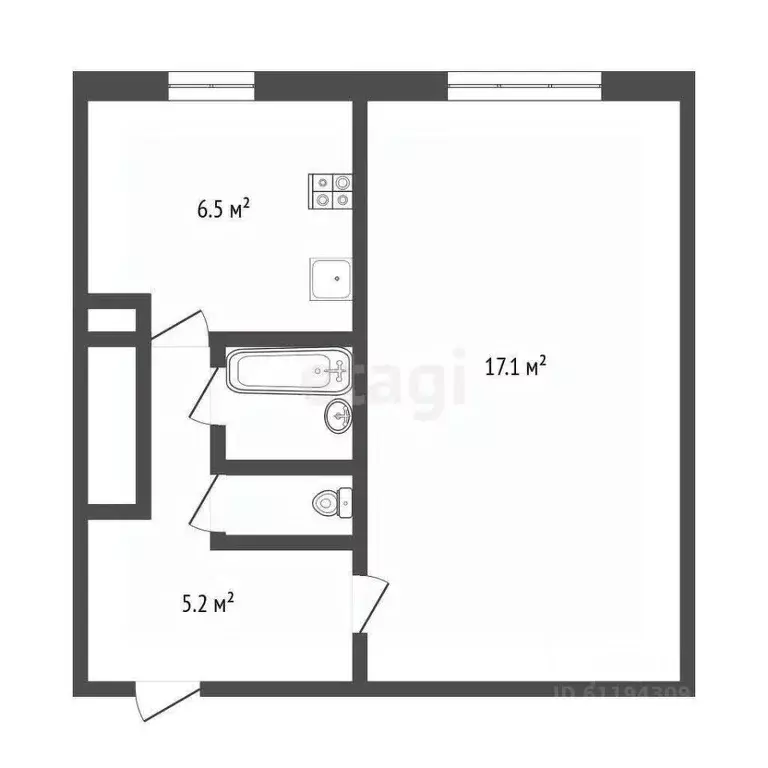 1-к кв. Мордовия, Саранск Ярославская ул., 15с1 (33.2 м) - Фото 2
