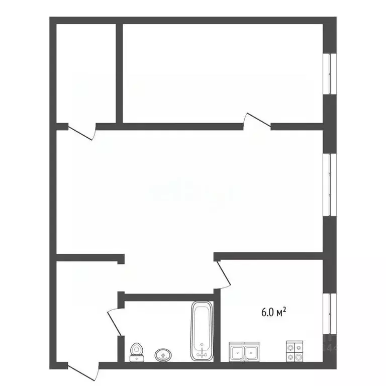 2-к кв. Тюменская область, Тюмень Рижская ул., 78 (44.1 м) - Фото 1