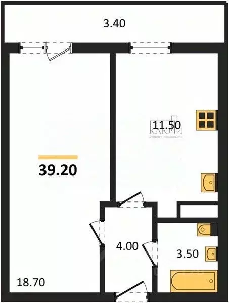 1-к кв. Челябинская область, Челябинск Университетская Набережная ул., ... - Фото 1