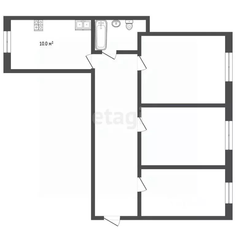 3-к кв. Московская область, Мытищи ул. Мира, 24 (78.7 м) - Фото 2