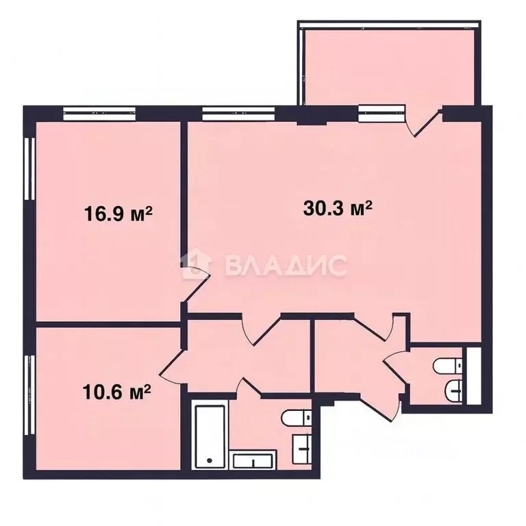 2-к кв. Ленинградская область, Всеволожск ул. Шинников, 2к6 (73.9 м) - Фото 2