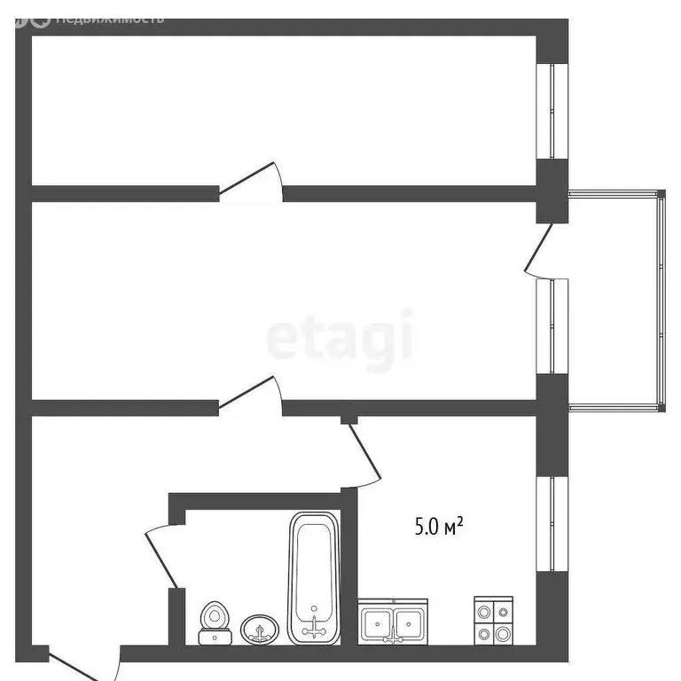 2-комнатная квартира: Балашов, улица Карла Маркса, 51 (42 м) - Фото 1