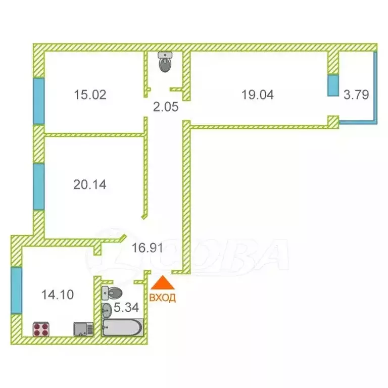 3-комнатная квартира: Тюмень, Широтная улица, 209 (92.5 м) - Фото 2