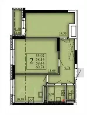 2-к кв. Башкортостан, Уфа Затон-Восточный жилрайон, Паруса жилой ... - Фото 1