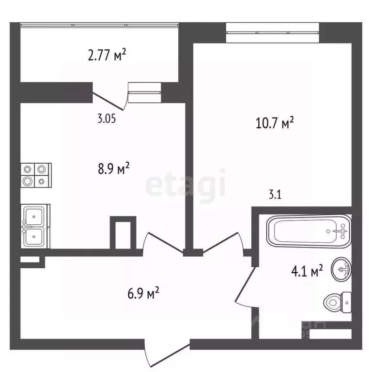 1-к кв. Ростовская область, Ростов-на-Дону ул. Вересаева, 102/1с2 ... - Фото 2
