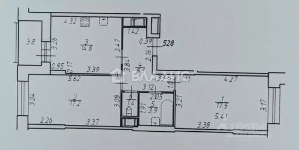 2-к кв. Санкт-Петербург проезд Дизельный, 11к1 (62.9 м) - Фото 2