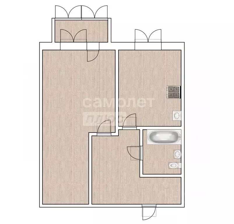 1-к кв. Тюменская область, Тюмень ул. 50 лет ВЛКСМ, 97 (30.4 м) - Фото 2