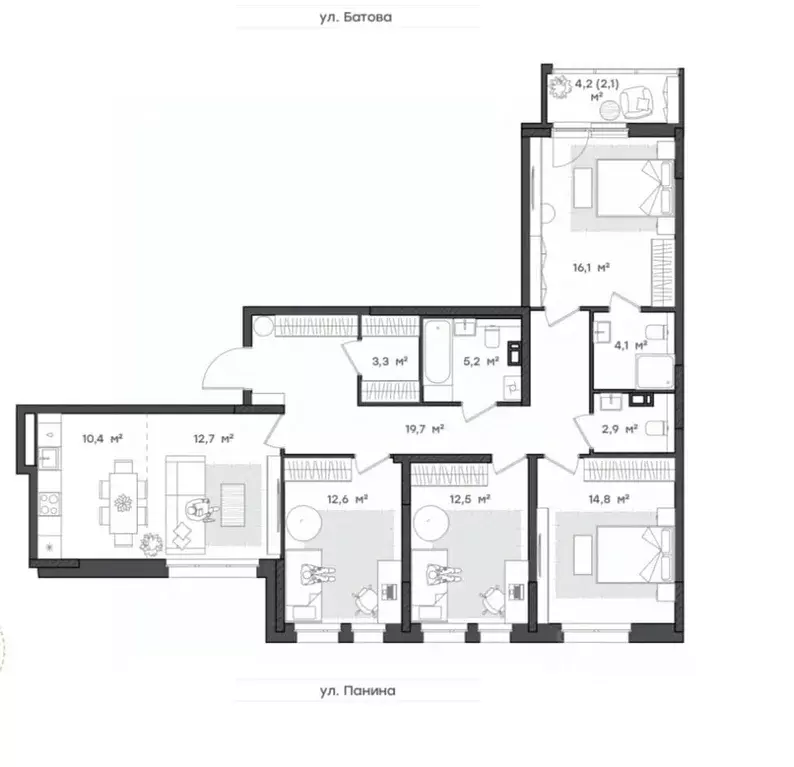 4-к кв. Ярославская область, Ярославль Тутаевское ш., 93Б (116.4 м) - Фото 1