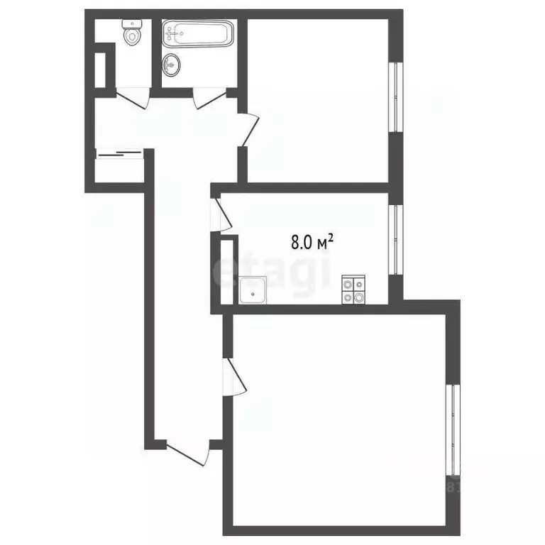 2-к кв. Коми, Усинск Возейская ул., 13 (65.7 м) - Фото 1
