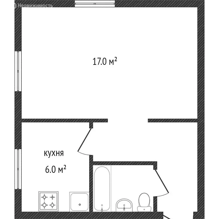1-комнатная квартира: Златоуст, проспект имени Ю.А. Гагарина, 7-я ... - Фото 1
