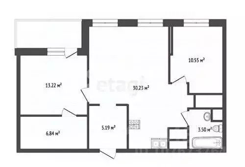 3-к кв. Москва ул. Адмирала Лазарева, 63к3 (69.53 м) - Фото 2
