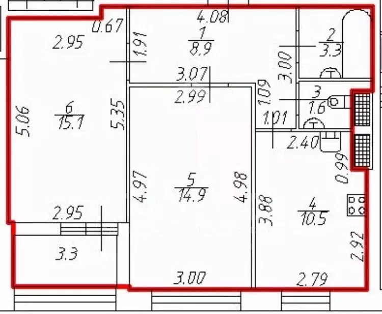 2-к кв. Санкт-Петербург просп. Обуховской обороны, 195 (54.3 м) - Фото 2