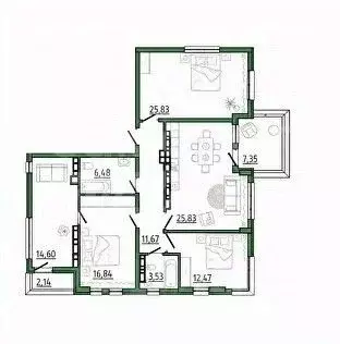 3-к кв. Крым, Белогорск ул. Нижнегорская, 72 (112.0 м) - Фото 2