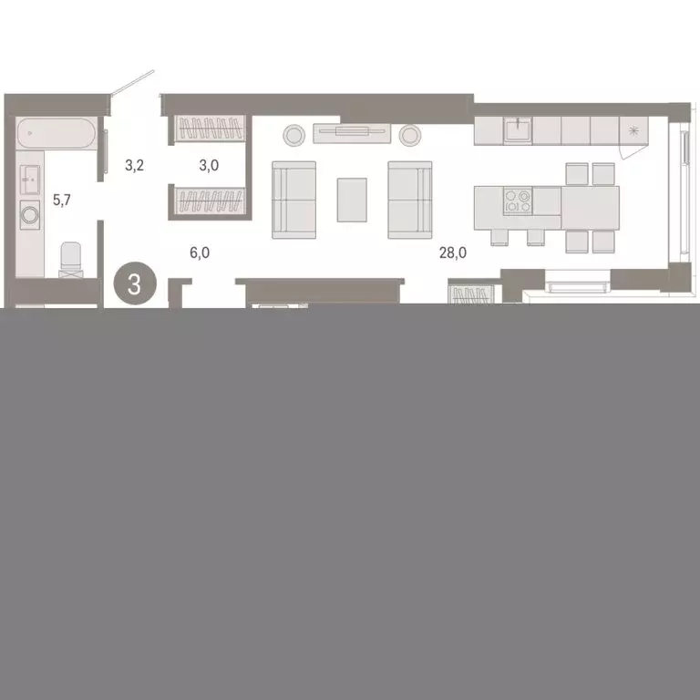 3-комнатная квартира: Тюмень, улица Павла Фитина, 7 (92.01 м) - Фото 2