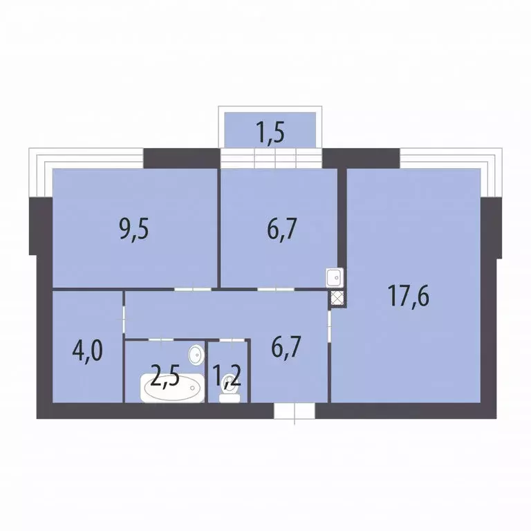 2-комнатная квартира: Пушкин, Октябрьский бульвар, 7/29 (48.2 м) - Фото 1