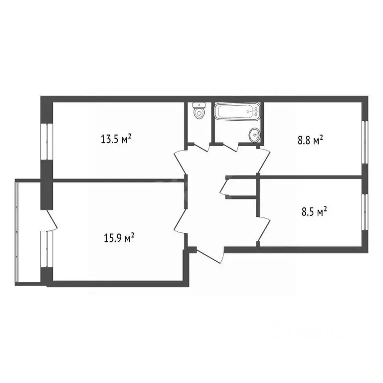 3-к кв. Калужская область, Балабаново Боровский район, Боровская ул., ... - Фото 2