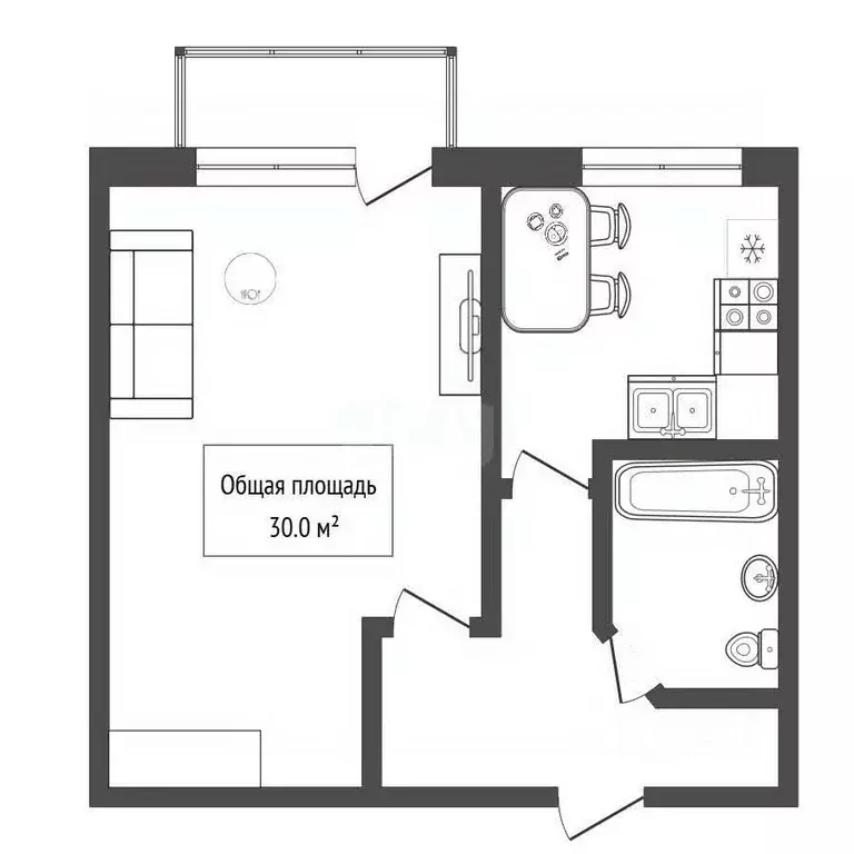 1-к кв. Новосибирская область, Искитим Центральный мкр,  (30.0 м) - Фото 2