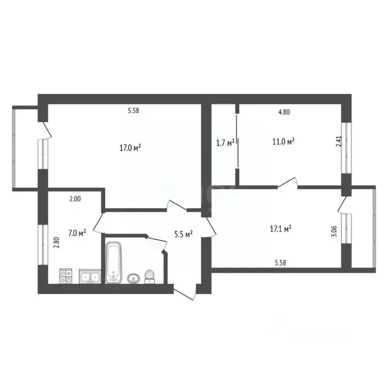3-к кв. Севастополь ул. Маршала Геловани, 26 (61.5 м) - Фото 1