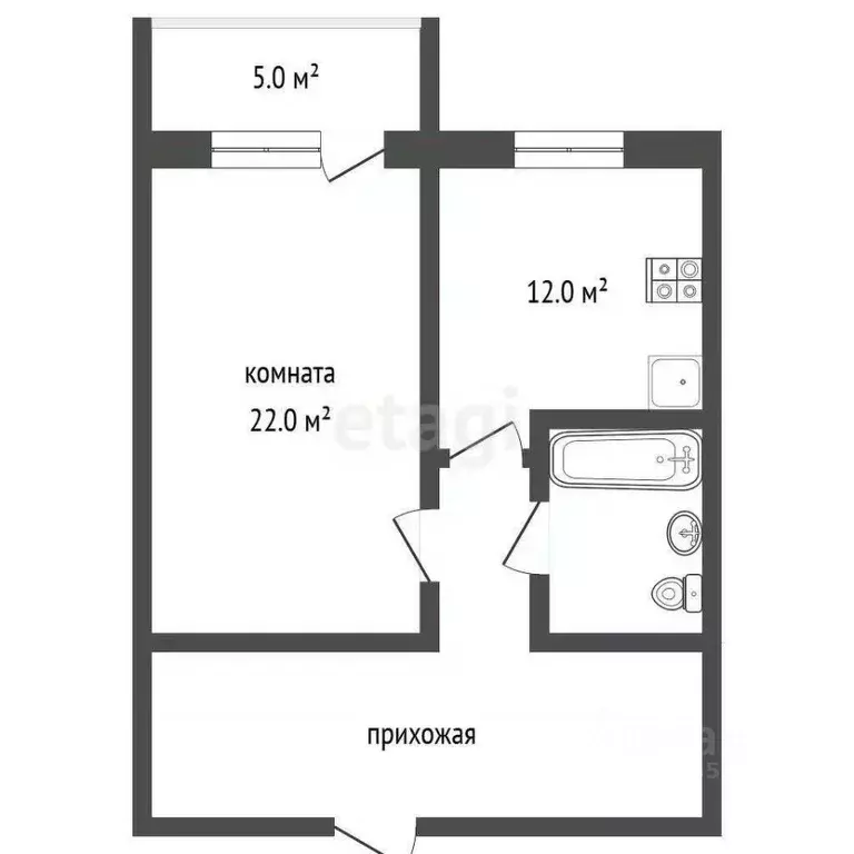 1-к кв. Костромская область, Кострома Красноармейская ул., 35А (44.35 ... - Фото 0
