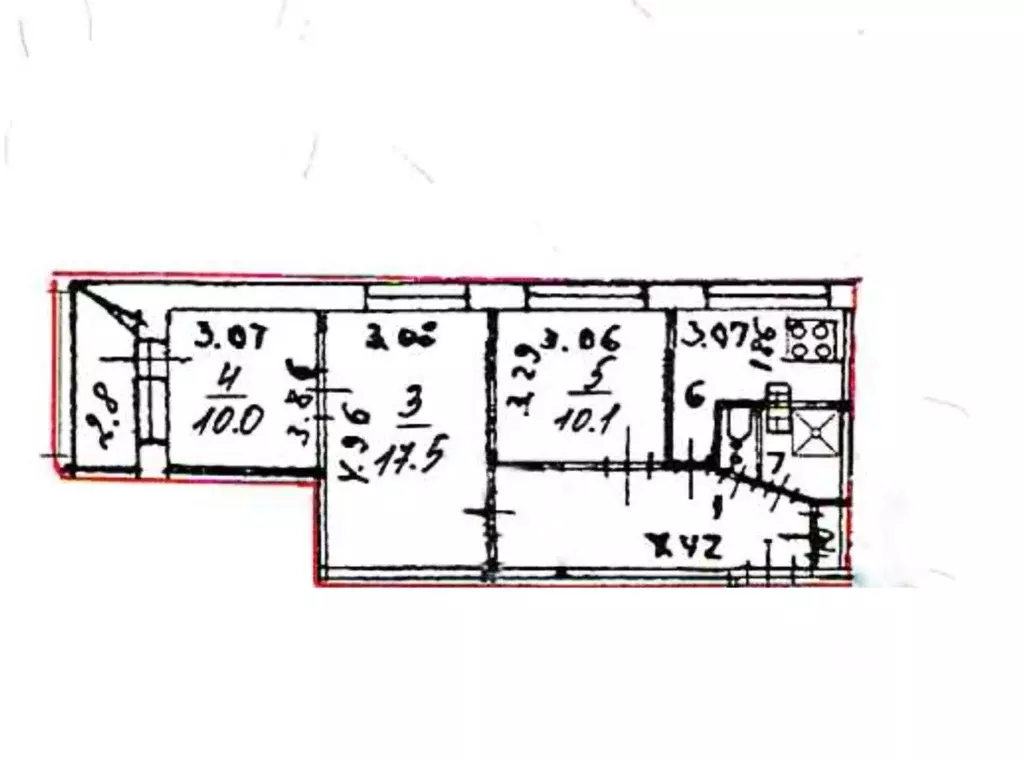 3-к кв. Санкт-Петербург ул. Антонова-Овсеенко, 25К1 (54.6 м) - Фото 2