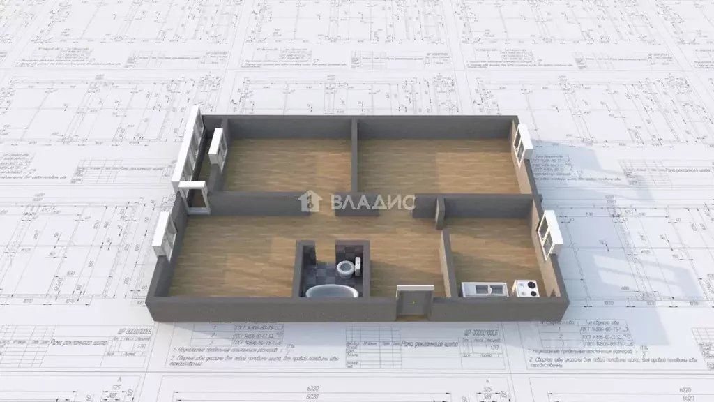 3-к кв. Иркутская область, Ангарск 18-й мкр, 10 (65.5 м) - Фото 2