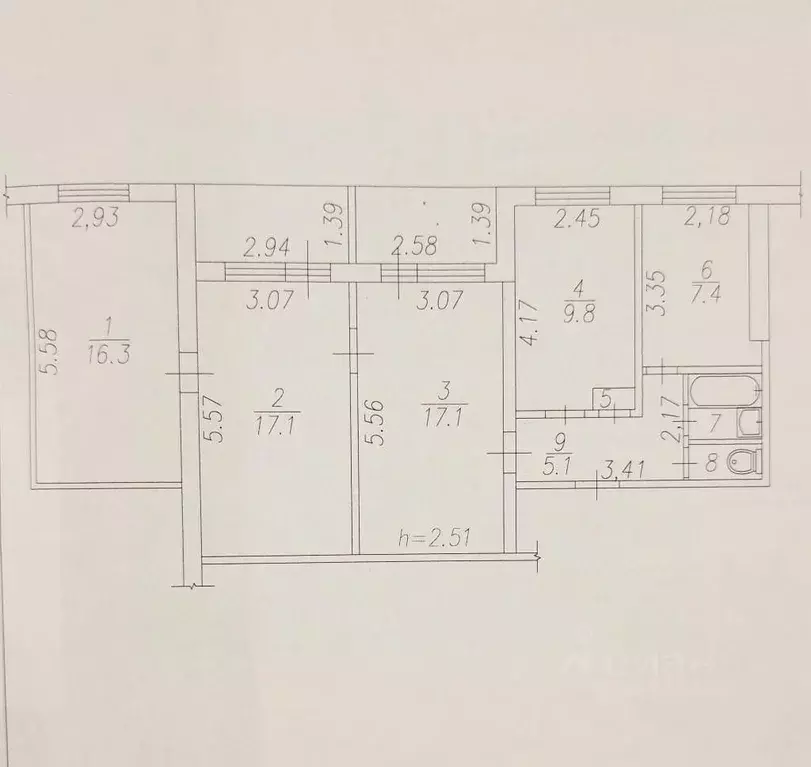 4-к кв. Кемеровская область, Новокузнецк ул. Кирова, 99 (77.0 м) - Фото 1