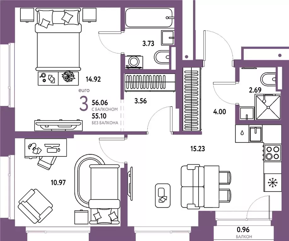 3-к кв. Московская область, Мытищи Страна.Парковая жилой комплекс ... - Фото 1