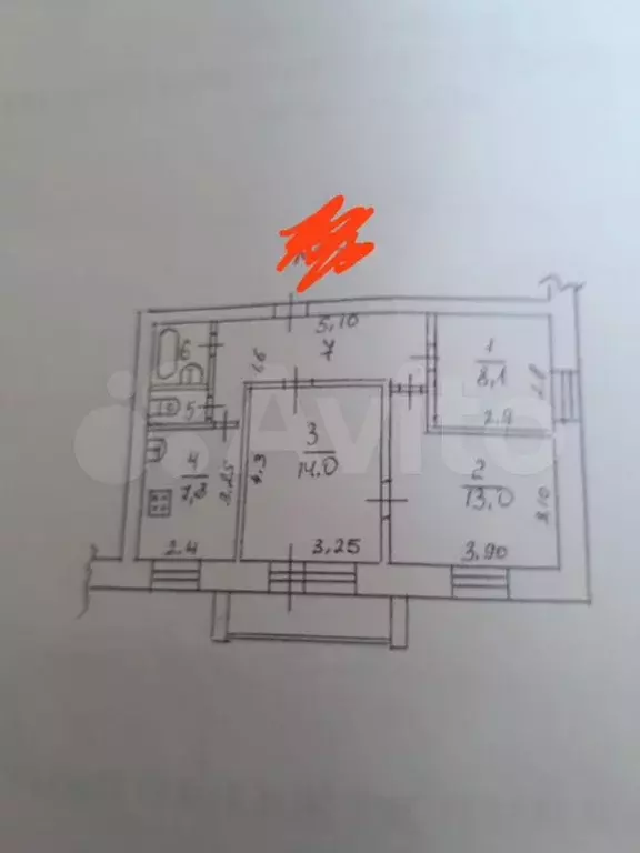 3-к. квартира, 57 м, 2/6 эт. - Фото 0