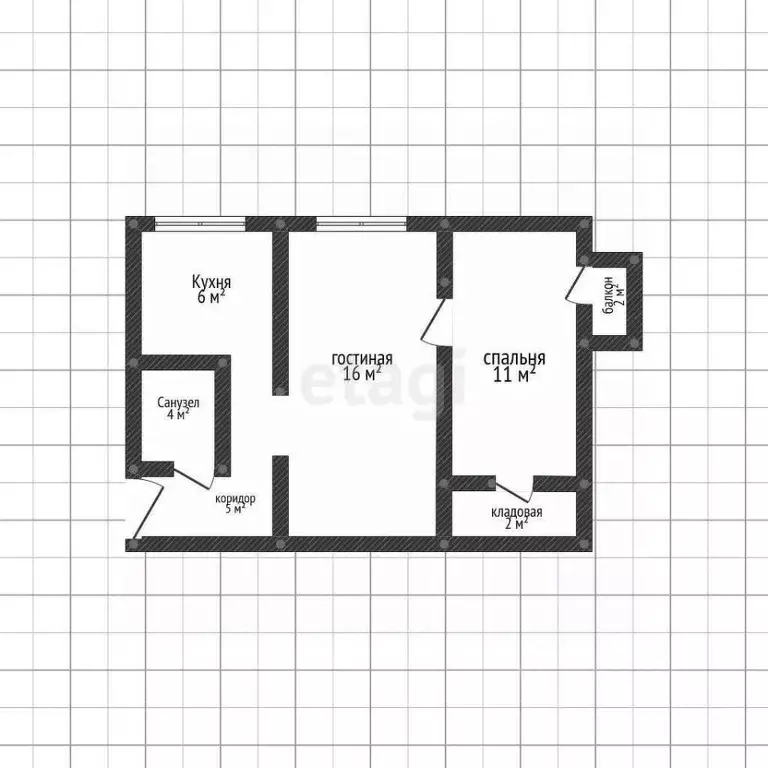 2-к кв. Адыгея, Майкоп ул. Карла Маркса, 8 (47.0 м) - Фото 2