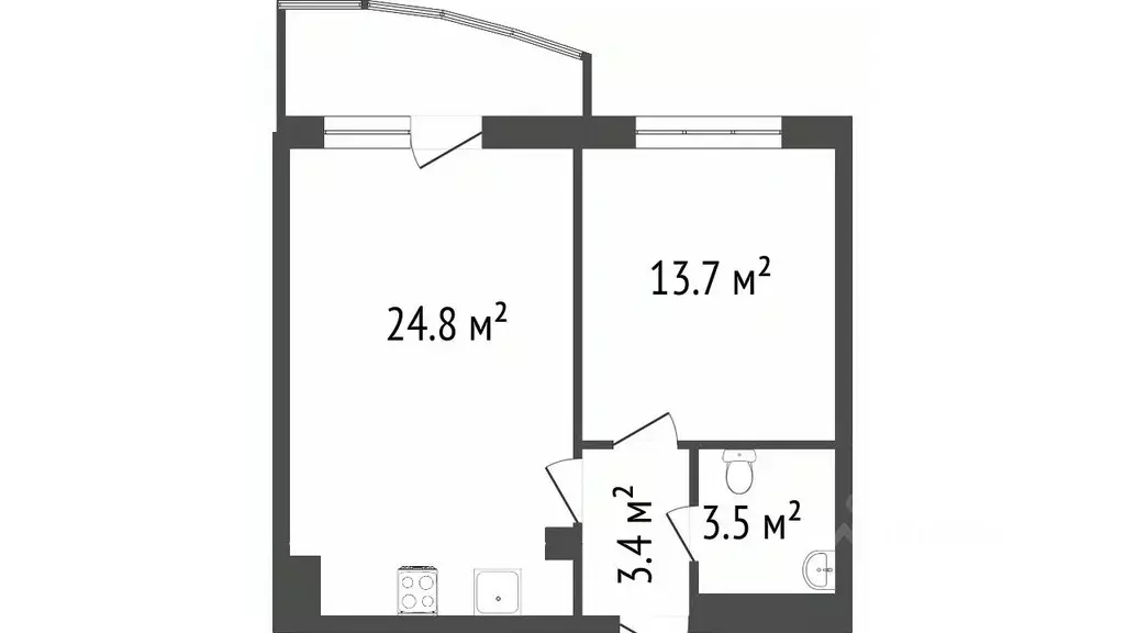 2-к кв. Красноярский край, Красноярск Норильская ул., 44 (46.3 м) - Фото 1