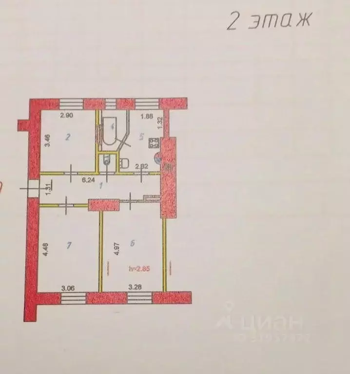 3-к кв. Ивановская область, Иваново Конспиративная ул., 4 (58.3 м) - Фото 2